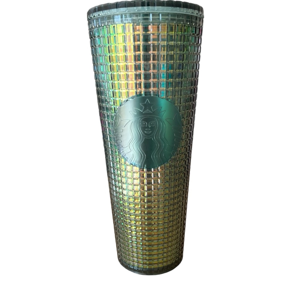 Starbucks 2022 Fall Halloween Green Aqua Grid Rainforest Venti Tumbler 24oz NEW